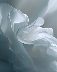 Obraz premium Elegant White Fabric Drape Closeup