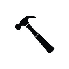 Black silhouette of a claw hammer on a white background