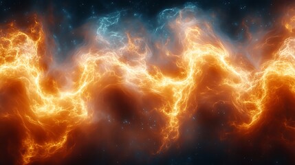 Abstract energy patterns of contrasting colors.