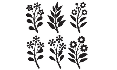 flower illustrations, which include hand-drawn floral designs, botanical silhouettes, and smiley-faced cartoon flowers