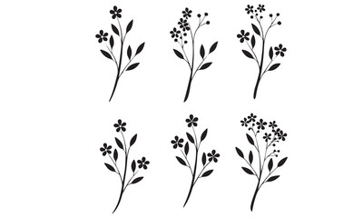 flower illustrations, which include hand-drawn floral designs, botanical silhouettes, and smiley-faced cartoon flowers