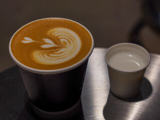 cup of coffee with milk