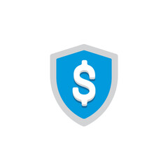 Obraz premium Secure dollar symbol inside a blue shield icon