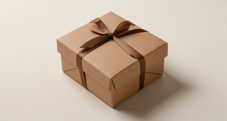 elegant wrapped gift box flatlay