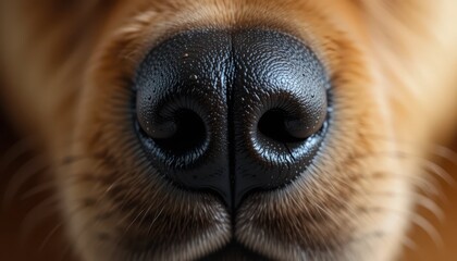 Close-Up View of a Dog's Nose with Detailed Texture and Features