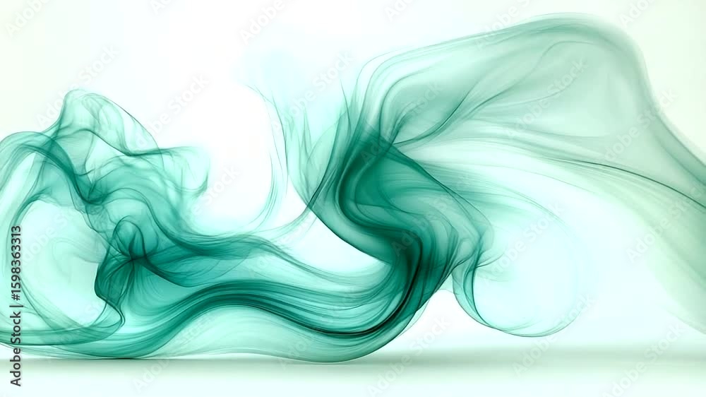Wall mural elegant aqua smoke animation with fluid movement creating a mesmerizing background