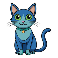 Cute cartoon kitten illustration with a heart, perfect for funny pet valentine art