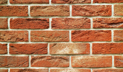 Front View of Grunge Brick Wall for Abstract Backdrop or Banner