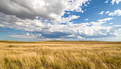 Obraz premium Golden field under dramatic sky