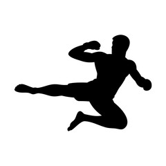 Boxing sport flat illustration. Vector image