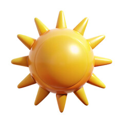 Sun Plastic 3D Icon for Weather Energy Brightness Summer Heat and Nature Concepts

