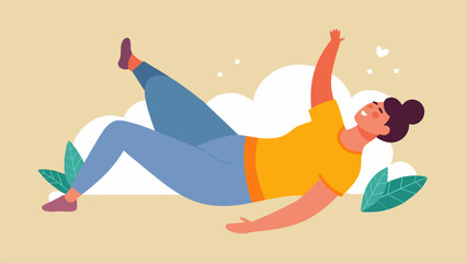 A figure reclining on their back with their legs extended and lifted upwards aiding in digestion and reducing anxiety.. Vector illustration