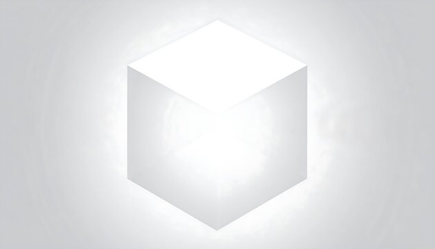 Simple white cube in light
