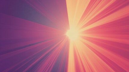 Fototapeta premium Abstract light rays burst, vibrant pink and orange beams converging to bright center.