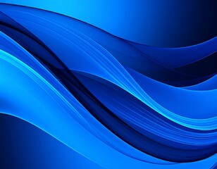 Obraz premium Abstract flowing blue curves (1)