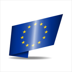 Folded national flag, shining with a shadow.