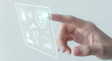 Interactive digital touch interface modern workspace technology innovation sleek environment close-up view user engagement