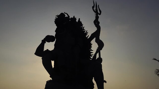 Majestic Shiva Statue at Azhimala Temple &ndash; Divine Silhouette at Sunrise