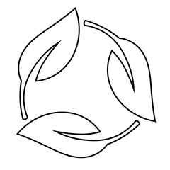 Outline recycle leaf symbol