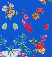 Obraz premium design flower pattren background ethnic design