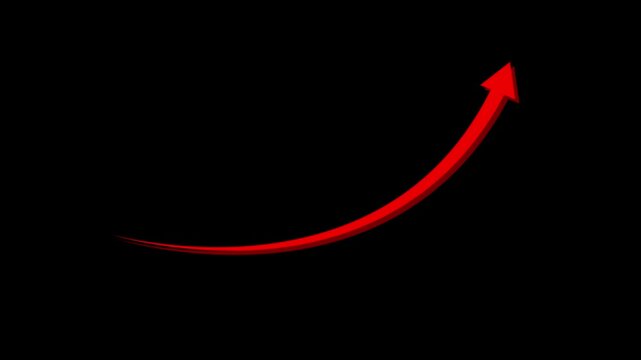 Rising arrow transparent channel. arrow rising transparent channel, business growth arrow and graph chart, Business line arrow.
