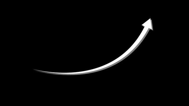 Rising arrow transparent channel. arrow rising transparent channel, business growth arrow and graph chart, Business line arrow.