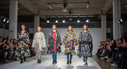 Fashion Show Runway Models Showcase Unique Designs