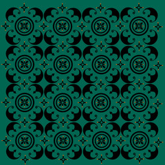 Vector geometric pattern, illustration geometric classic Ancient Roman ornament, on a green background