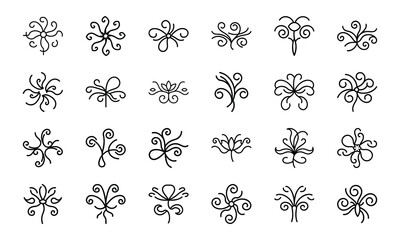 Web Minimal Floral Line Icon Bundle – 30 Elegant Flower Vector Icons for Logos, Branding, Invitations, and Botanical Design Projects