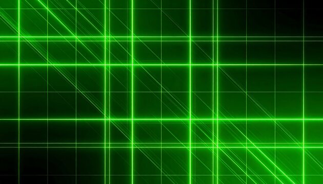 Green laser grid on black background