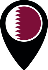 Qatar flag location pin