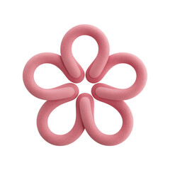 3D Pink Flower Made from Curved Textured Material