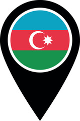 Azerbaijan flag map pin location