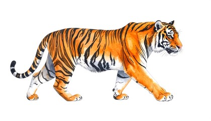 Obraz premium Watercolor tiger illustration
