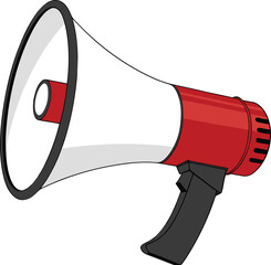 Red and white megaphone announcement vector