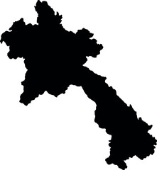 Obraz premium Laos map silhouette country outline vector