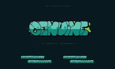 Graffiti Bubble Font – Street Art Alphabet with Cracks and Texture