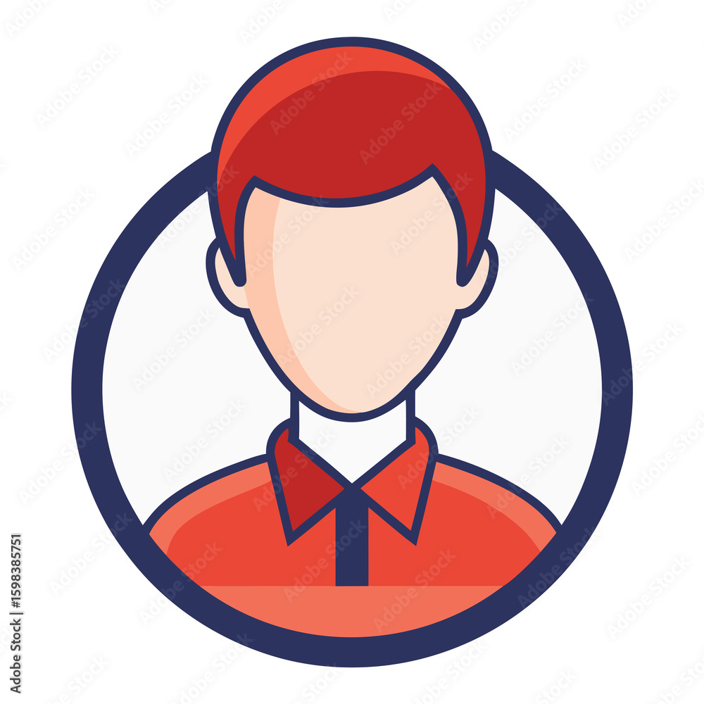 Poster clean user profile icon with abstract elements isolated on white background