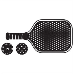 Pickleball Paddle and Balls Icon