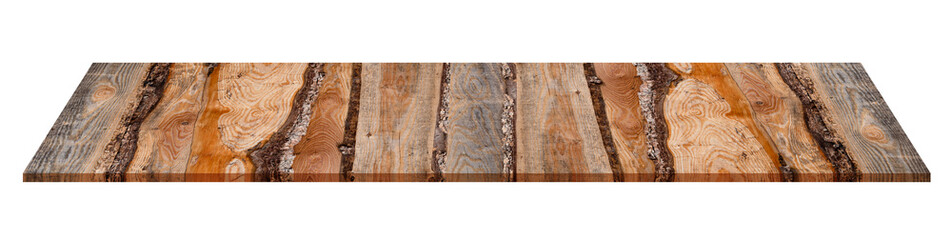 Wood Table isolated,Perspective brown wooden table top or shelf with abstract nature texture for...