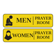 Muslim Men and Women Prayer Room 101 Name Plate vector Acrylic 3d Lettering