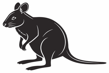 Obraz premium quokka sihouette black vector
