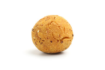 One delicious fried croquette ball isolated on white