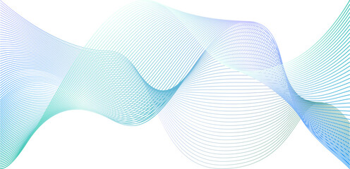 Abstract 3d wavy lines overlay. 5g network neon pulse. Vector blue ribbon gradient pattern. Neural music sound wave linear flow. Light dynamic mesh digital curved shape lattice.