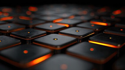 Close-up of glowing dark squares