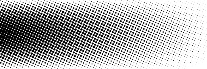 Halftone gradient. Dotted gradient, smooth dots spraying and halftones dot background seamless horizontal geometric pattern vector template set. modern vector ilustration