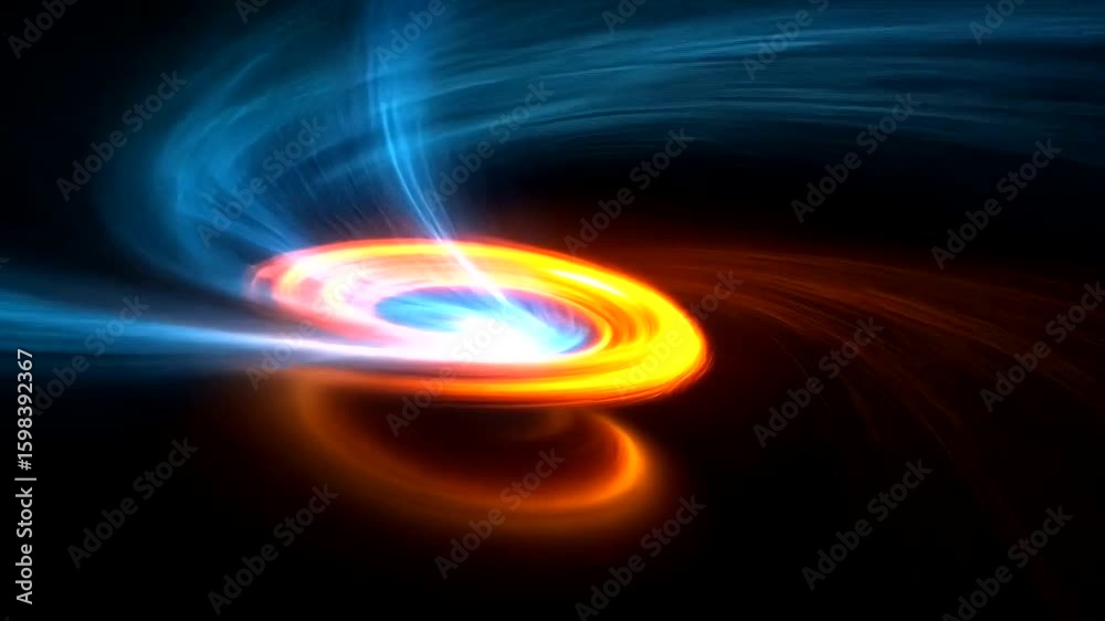 Wall mural energetic abstract light streaks creating dynamic swirls in a mesmerizing dance on black background