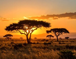 African savanna sunset