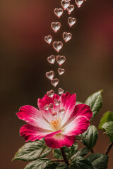 pink flower in love