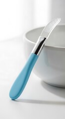 Stylish Blue Foot File with Silver Accents on White Background